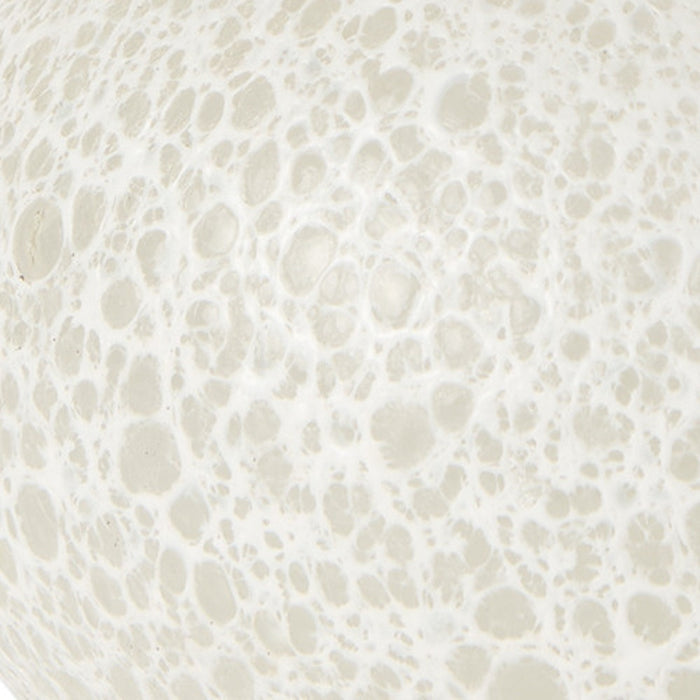 9" White Mottled Handblown Glass Table Vase