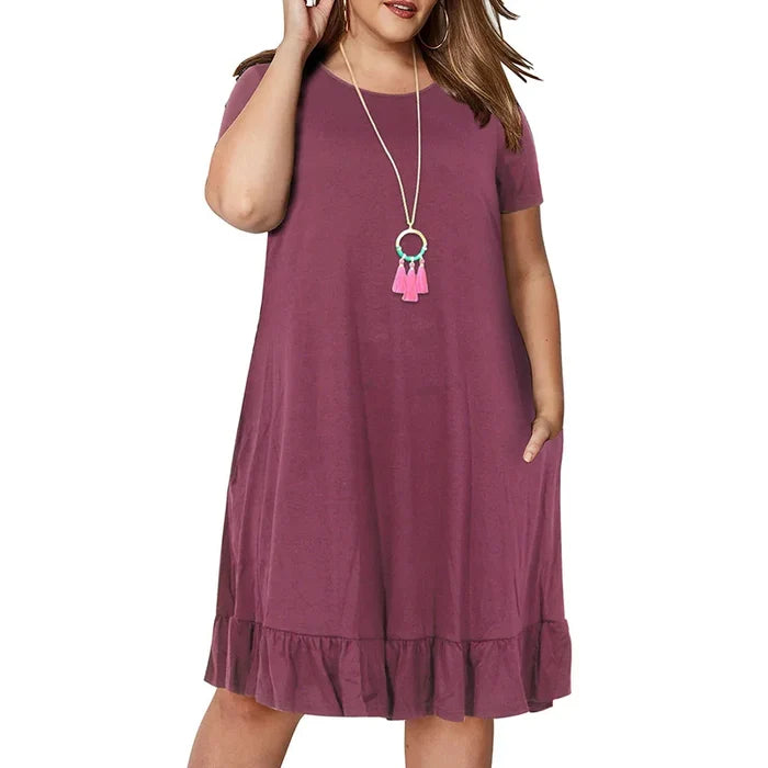 9XL Spring Plus Size Ruffle Dress