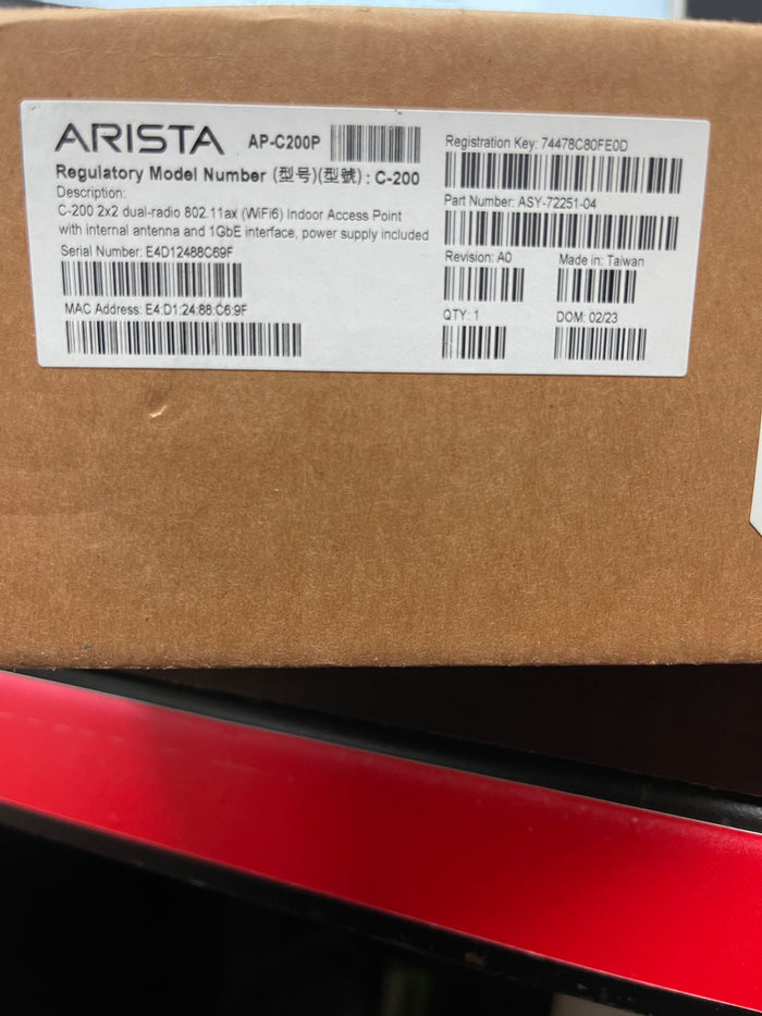 Old Stock Arista AP-C200P Dual Radio Access Point  - 2x2 2.4GHz Wi-Fi 6 WAP