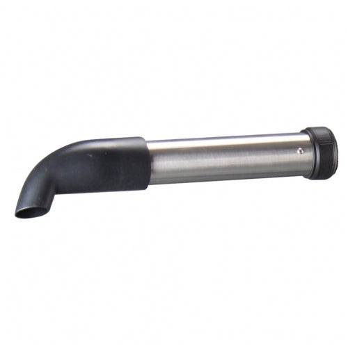 Aeolus stainless steel finishing pipe with a curved black rubber end for a pet dryer