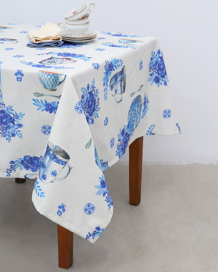 Αλέκιαστο Τραπεζομάντηλο Alice Tea Blue σε 3 Διαστάσεις