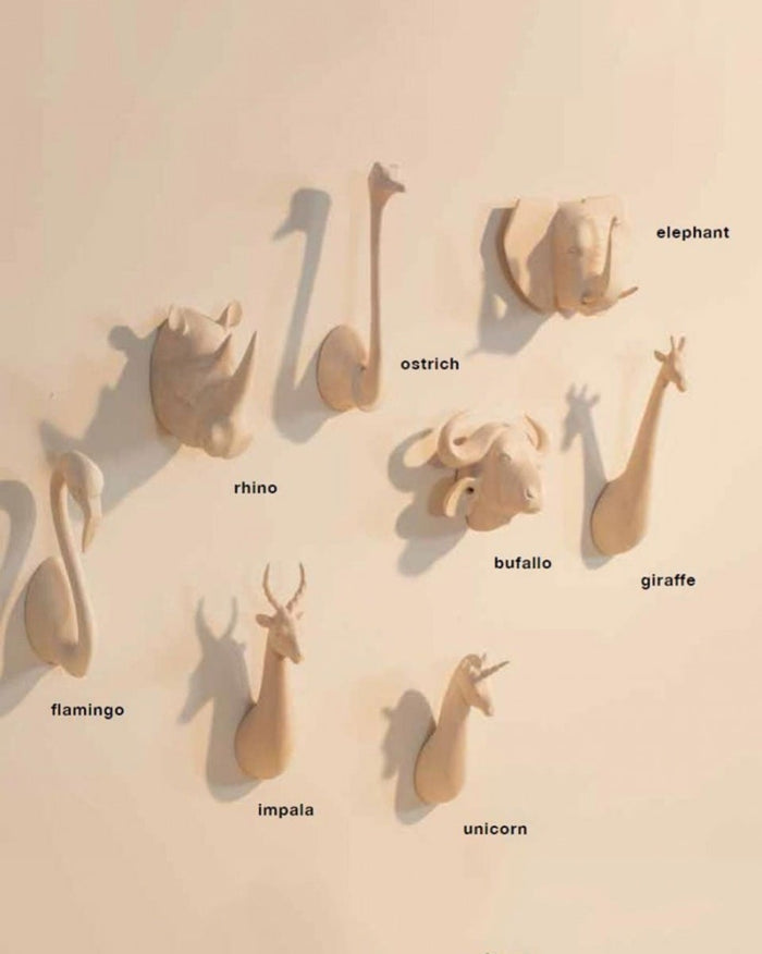 Διακοσμητικό Ξύλινο Άγκιστρο Τοίχου Animal Big Unicorn Υ25cm σε 3 Αποχρώσεις