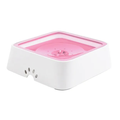 White anti-splash pet bowl with a pink perforated inner tray to reduce water spillage