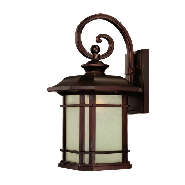 Antiqued Bronze And Clear Frosted Dimmable Outdoor Hanging Light With Antiqued Bronze And Clear Shades