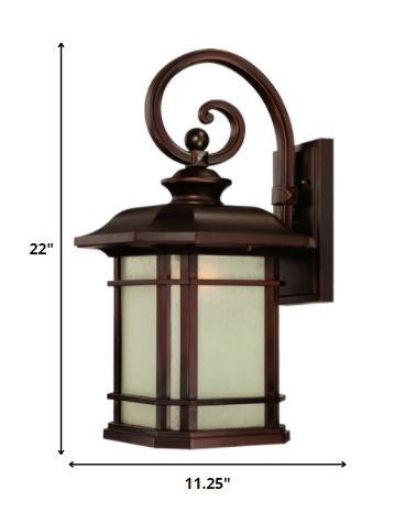 Antiqued Bronze And Clear Frosted Dimmable Outdoor Hanging Light With Antiqued Bronze And Clear Shades
