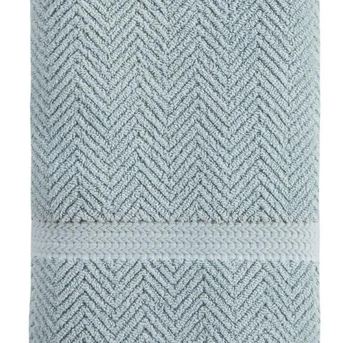 Aqua Chevron Turkish Cotton 27" X 54" Bath Towel