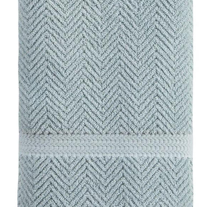 Aqua Chevron Turkish Cotton 27" X 54" Bath Towel