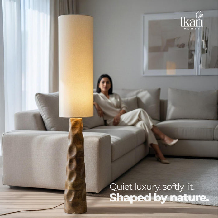 Arco Carved Floor Lamp - A Statement of Sculpted Warmth