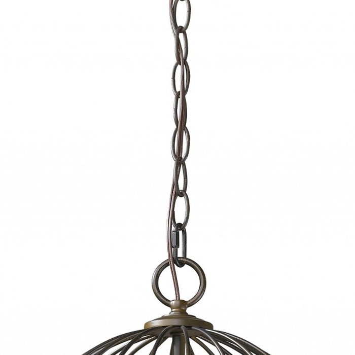 Aria 3-Light Oil-Rubbed Bronze Globe Pendant With Mother Of Pearl Accents