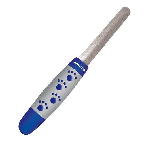 Artero double-sided nail file with paw print design on the blue and silver handle