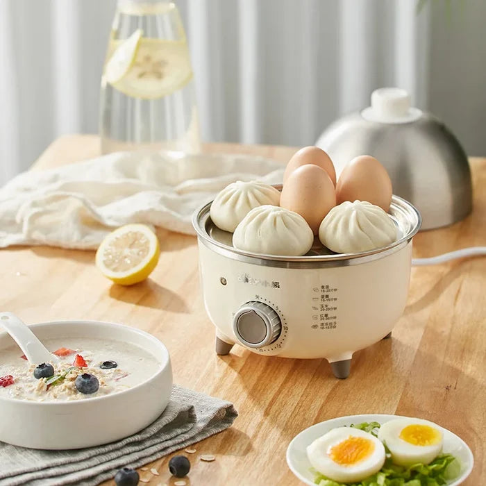 BEAR Mini Household Electric Egg Steamer Boiler Automatic Multi Cooker Egg Custard Steaming Cooker With Timer