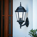 Black And Clear Seeded Dimmable Outdoor Hanging Light With Black And Clear Shades