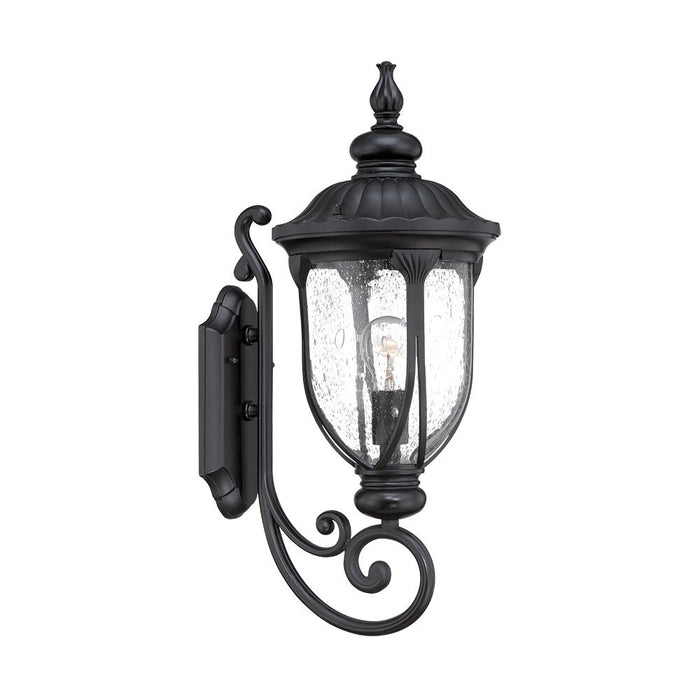 Black And Clear Seeded Dimmable Outdoor Hanging Light With Black And Clear Shades