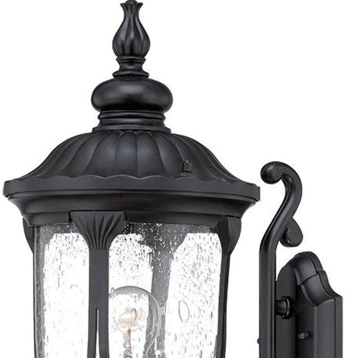Black And Clear Seeded Dimmable Outdoor Hanging Light With Black And Clear Shades