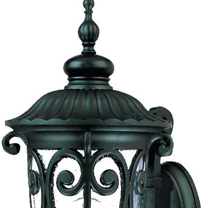 Black And Clear Seeded Dimmable Outdoor Hanging Light With Black And Clear Shades
