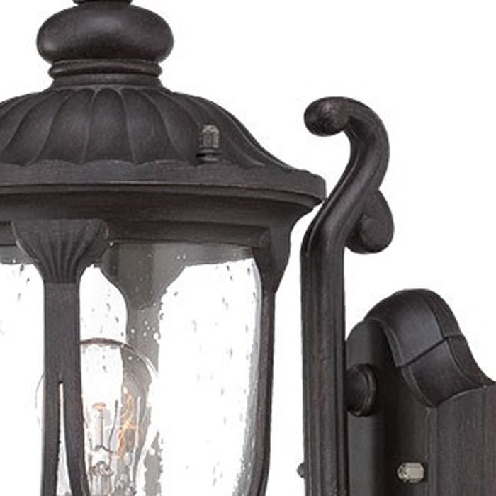 Black And Clear Seeded Dimmable Outdoor Hanging Light With Black And Clear Shades