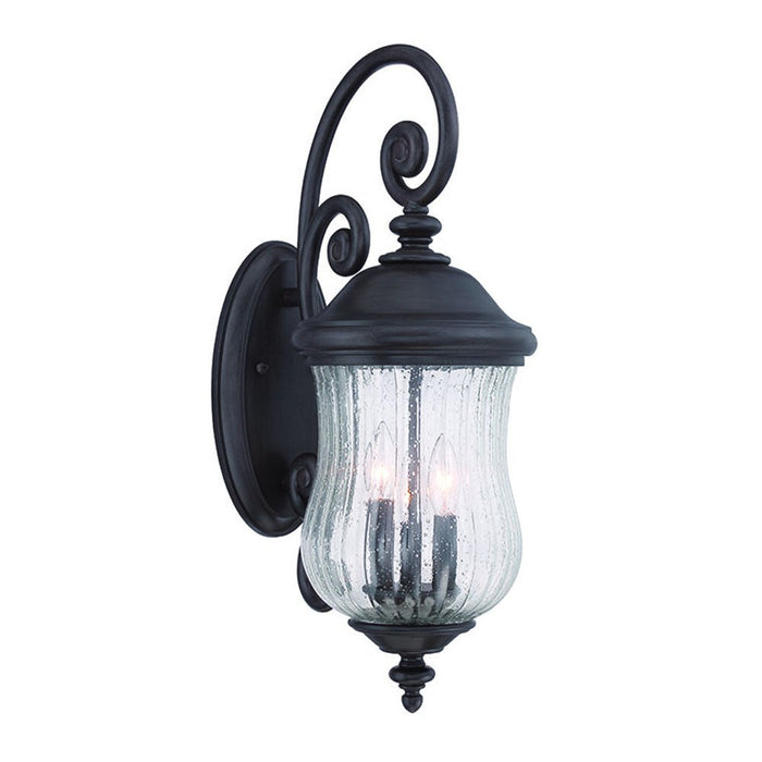 Black And Clear Three Light Seeded Dimmable Outdoor Hanging Lights With Black And Clear Shades