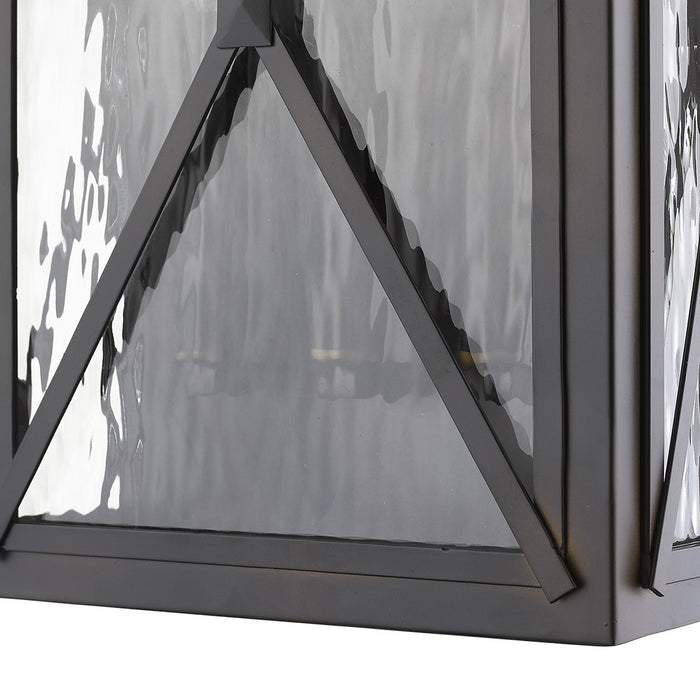 Black And Clear Three Light Transparent Dimmable Outdoor Hanging Lights With Black And Clear Shades