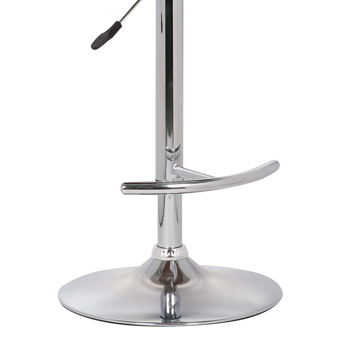 Black And Silver Fabric And Solid Wood Low Back Adjustable Height Swivel Bar Chair