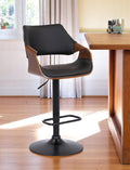 Black Fabric And Iron Adjustable Height Swivel Bar Chair