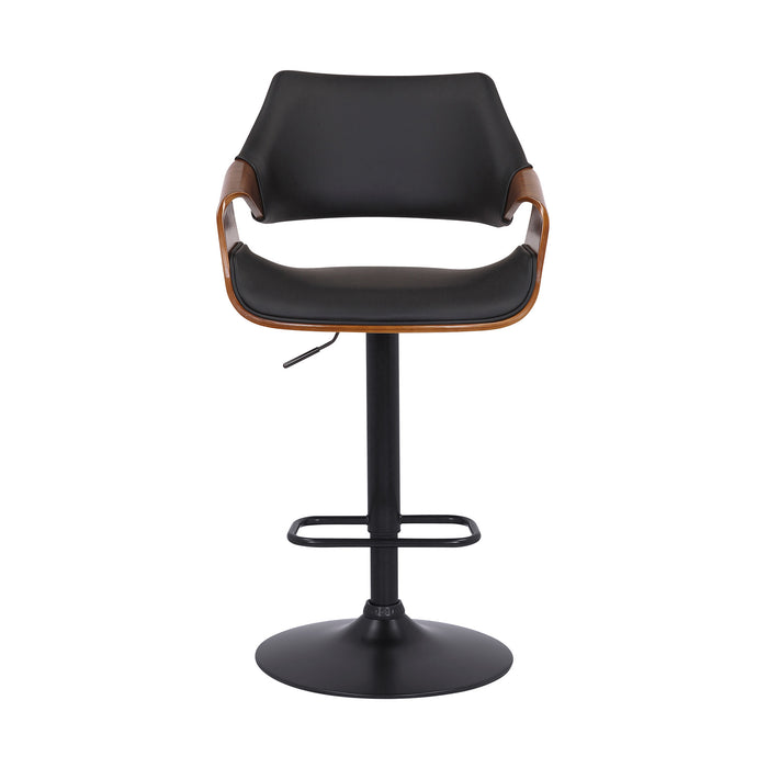 Black Fabric And Iron Adjustable Height Swivel Bar Chair