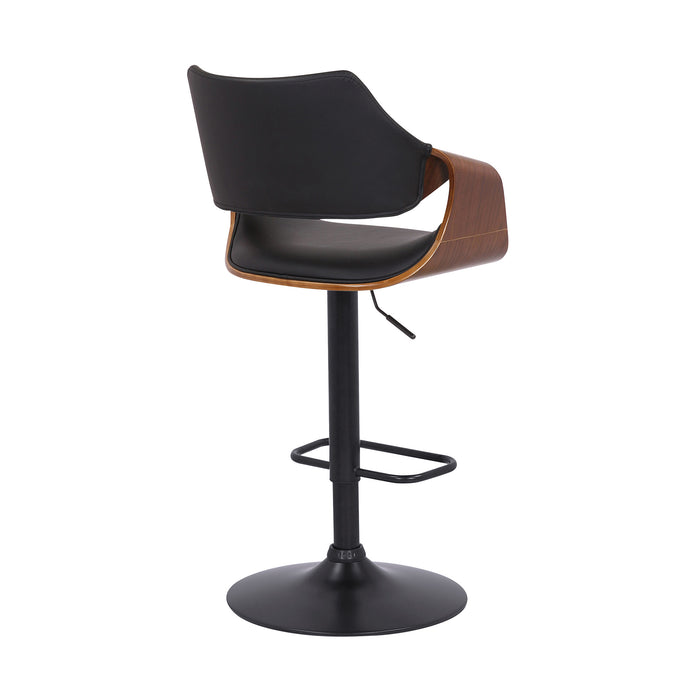Black Fabric And Iron Adjustable Height Swivel Bar Chair