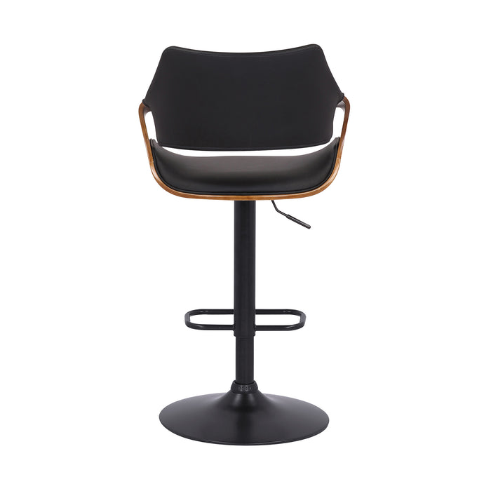 Black Fabric And Iron Adjustable Height Swivel Bar Chair