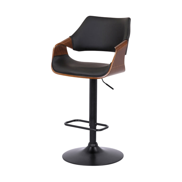 Black Fabric And Iron Adjustable Height Swivel Bar Chair