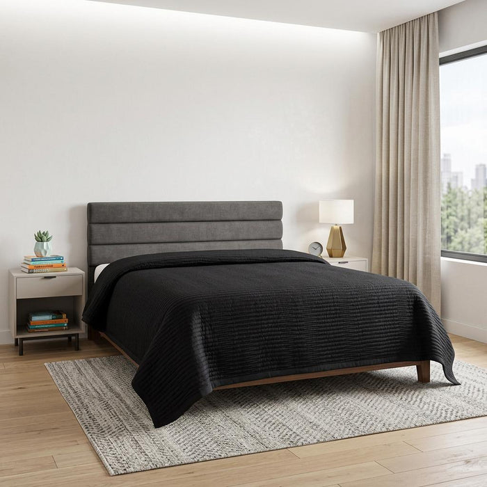 Black Geometric Queen Quilt