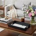 Black Shagreen Tray with Beveled Mirror