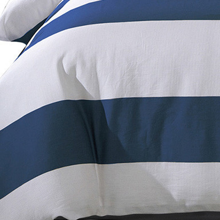 Blue And White King Cotton Washable Duvet Cover Set