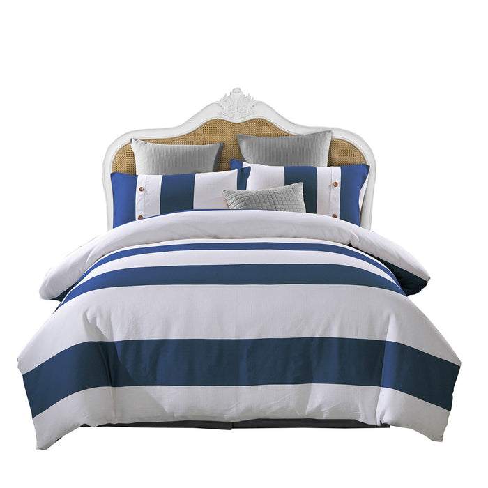 Blue And White Twin Extra Long Cotton Washable Duvet Set