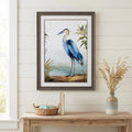 Blue Heron 36" X 27" Brown Bird Framed Art