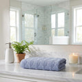Blue Jacquard Turkish Cotton 27" X 54" Bath Towel