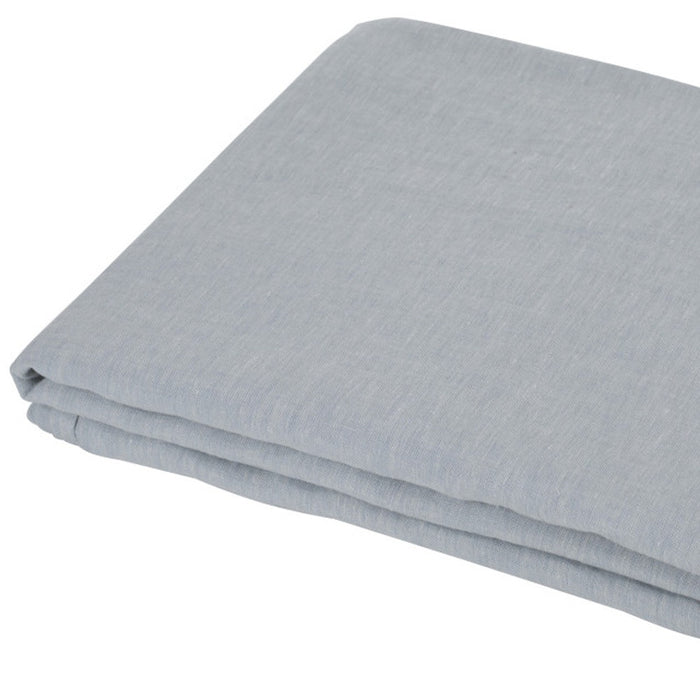 Blue Linen Full Double Flat Sheet