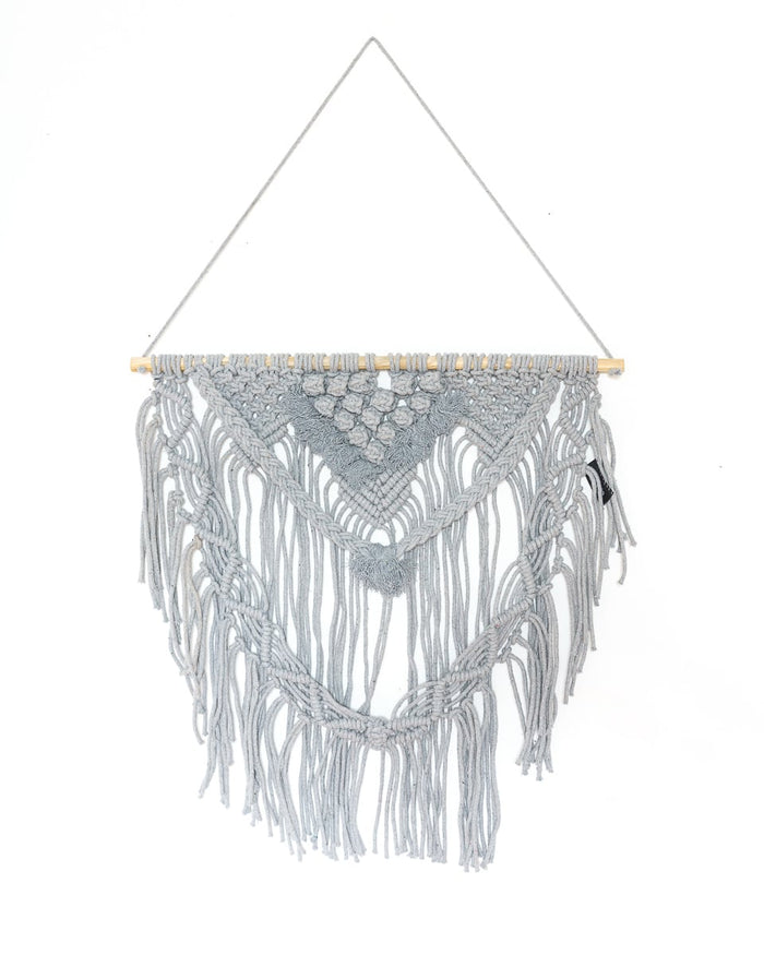 Boho Διακοσμητικό Τοίχου Βαμβακερό Macrame Rohan σε 2 Αποχρώσεις-Γκρι-80x80cm