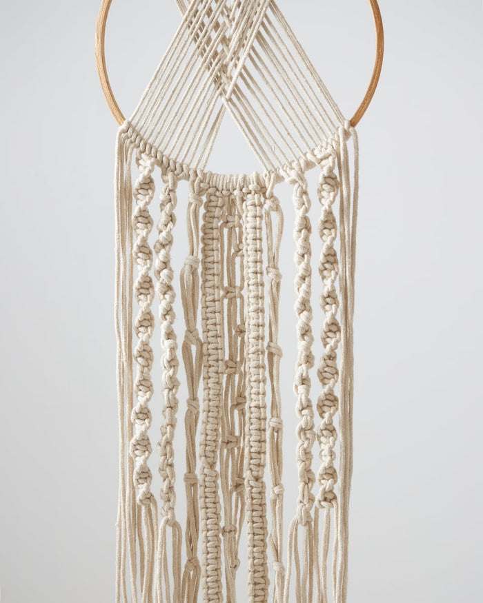 Boho Διακοσμητικό Τοίχου Macrame Ονειροπαγίδα με Κρόσσια Silas 30x60cm