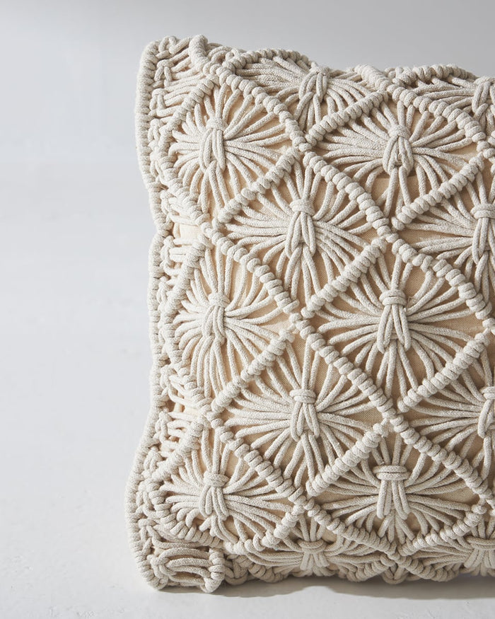 Boho Βαμβακερή Macrame Μαξιλαροθήκη Φιγούρας Luna 40x40cm