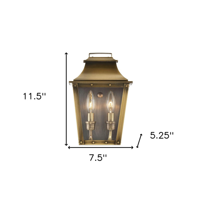Brass And Clear Two Light Transparent Dimmable Outdoor Hanging Lights With Brass And Clear Shades
