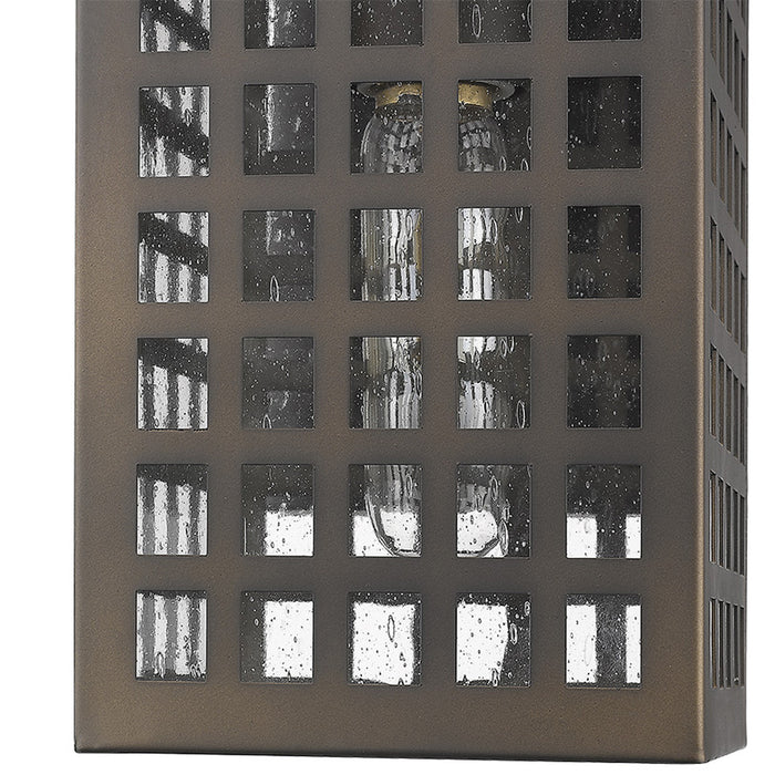 Bronze And Clear Seeded Dimmable Outdoor Hanging Light With Bronze And Clear Shades
