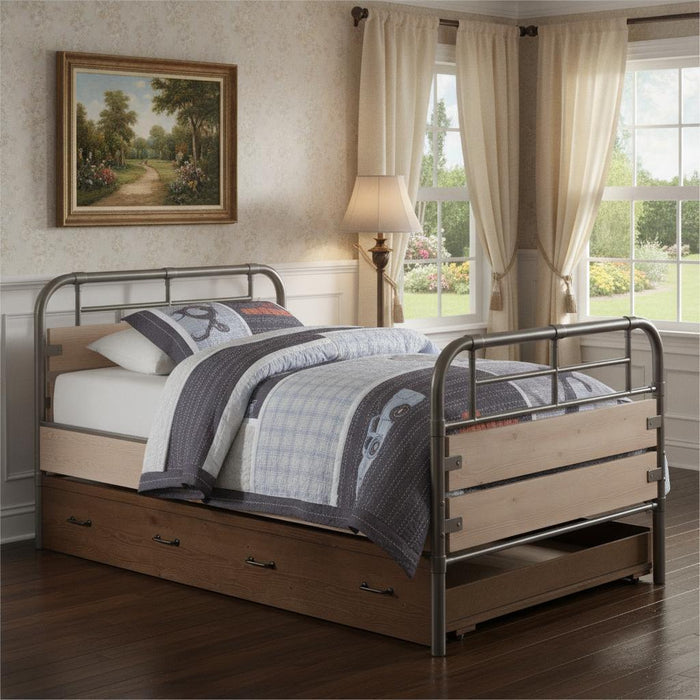 Brown and Black Solid Wood Twin Roll Out Trundle