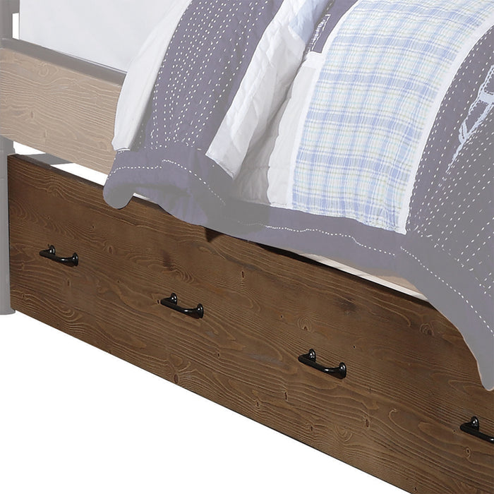 Brown and Black Solid Wood Twin Roll Out Trundle