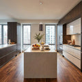 Brown And White Cylinder Metal Ceiling Light With Brown Shades