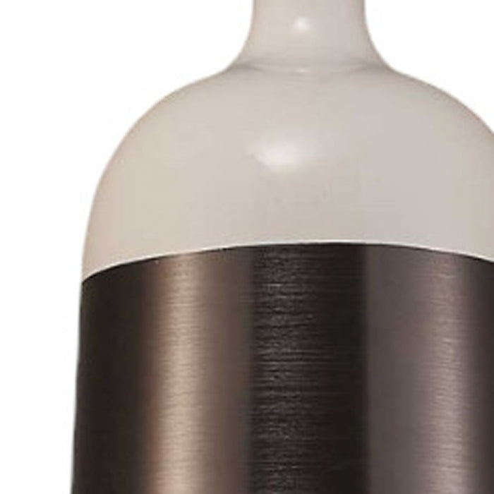 Brown And White Cylinder Metal Ceiling Light With Brown Shades