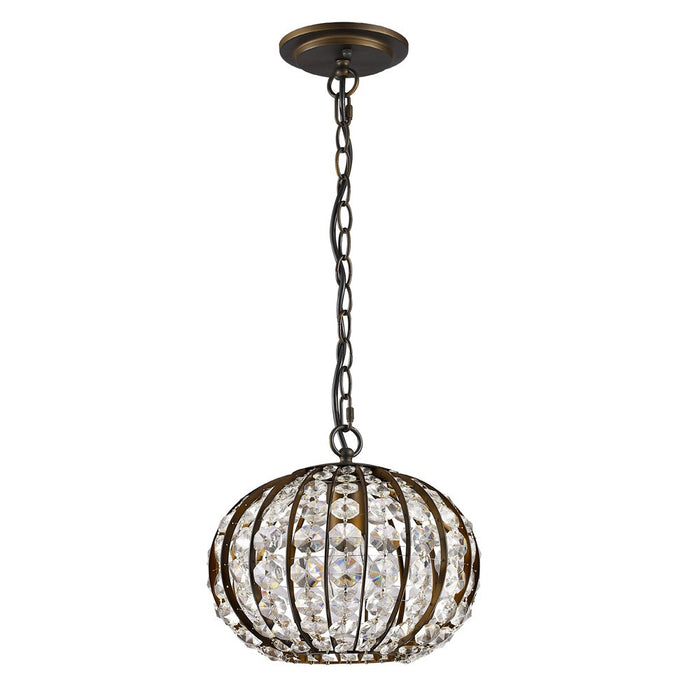 Brown Crystal Dimmable Ceiling Light With Brown Shades