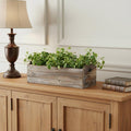 Brown Wood Rectangular Distressed Planter Box