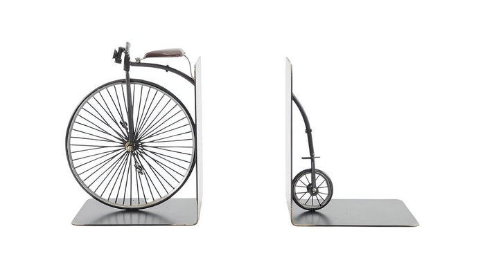 c1870 High Wheeler Bicycle Metal Decorative Bookends