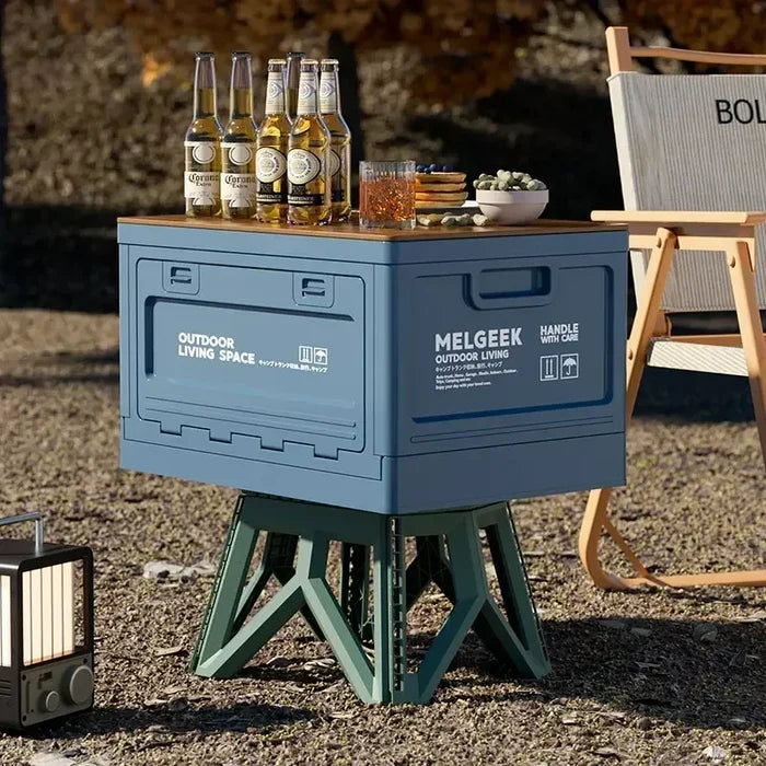 Camping storage box, trunk organizer, camping picnic camping box, car folding outdoor bench and chopping board