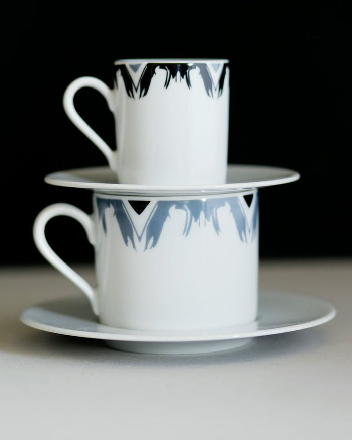 Κούπα Cappuccino με Πιατάκι Rotate Ikat σε 2 Αποχρώσεις