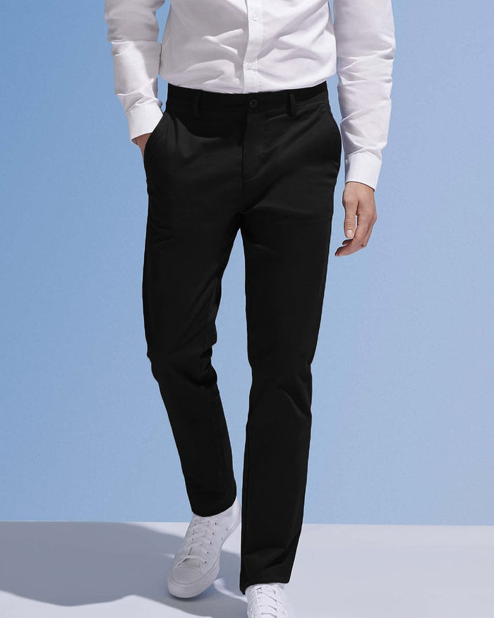 Αντρικό Παντελόνι Chino Basic Line σε 3 Αποχρώσεις-Μαύρο-Size: No 36